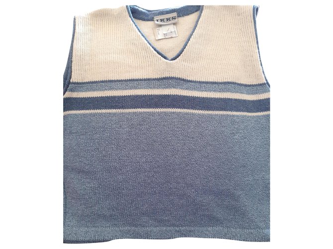 Ikks Sweaters Beige Light blue Cotton Acrylic  ref.218780