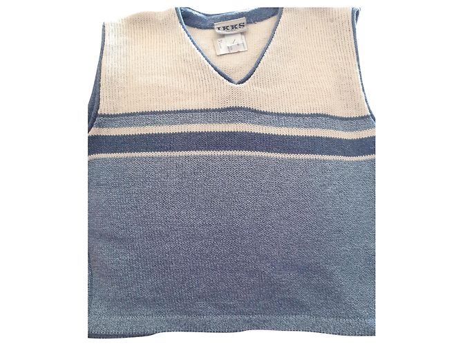Cardigan Ikks Beige e Azzurro in Cotone e Acrilico 5-6 anni Blu chiaro