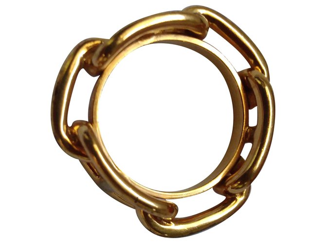 Hermès scarf ring Regatta anchor chain in gold plated metal Golden  ref.169869 - Joli Closet