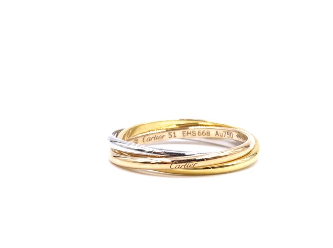 Cartier Tricolore XS 18k Taille de bague Trinity 51 Or rose Multicolore  ref.218796 - Joli Closet