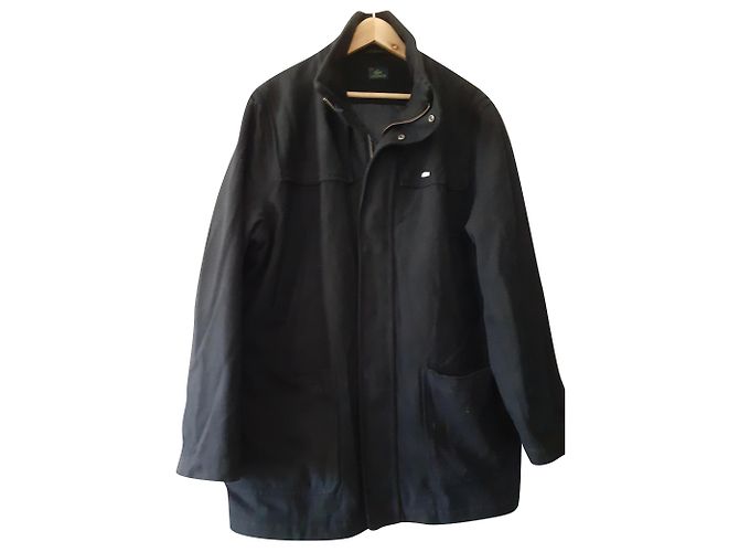 Lacoste Navy Blue Wool Coat Men
