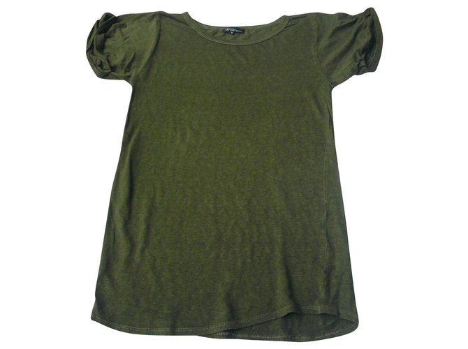 ISABEL MARANT ETOILE Tee shirt lin vertTM Olive green Linen  ref.219199