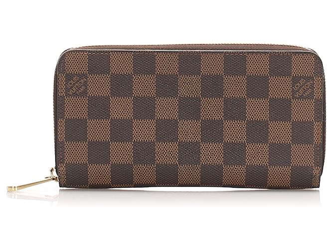 Louis Vuitton Brown Damier Ebene Zippy Wallet Cloth  ref.219271