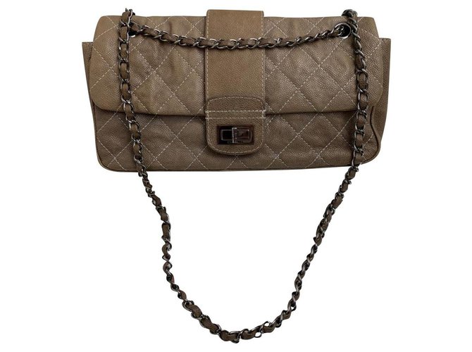 2.55 Chanel Bege Couro  ref.219382