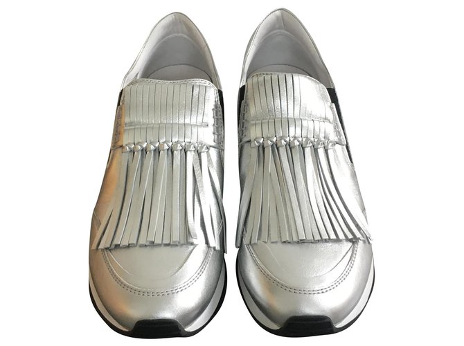 Tod's Sneakers Silvery Leather  ref.219455