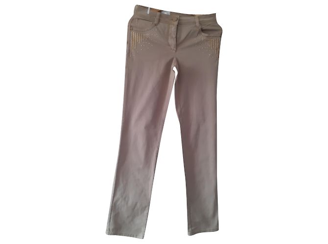 Autre Marque Pantalones MADELEINE de algodón beige