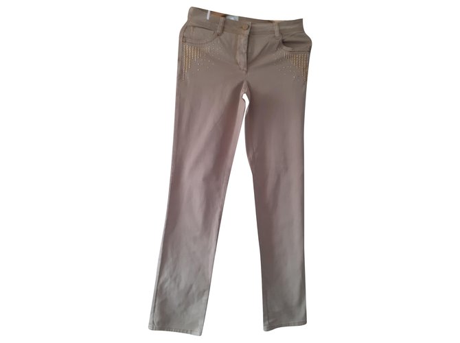 Autre Marque Pants, leggings Beige Cotton Elastane  ref.219456