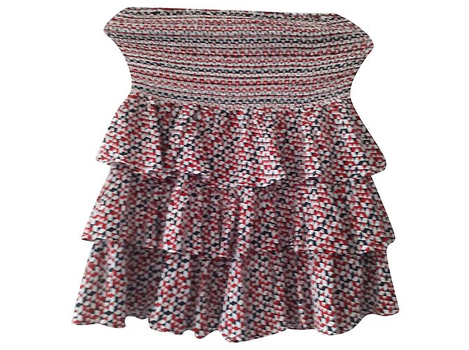 Falda Maje con volantes de viscosa multicolor