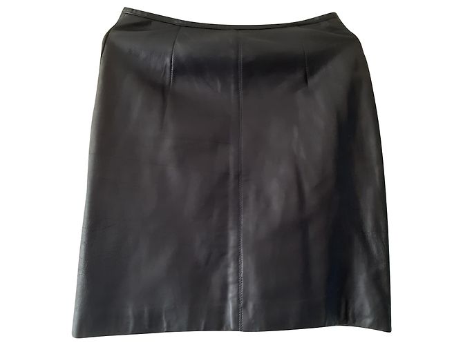 Autre Marque Lederrock aus Lammfell schwarz