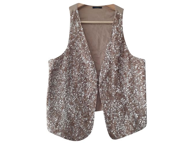 Cardigan Ikks in cotone con paillettes Marrone chiaro