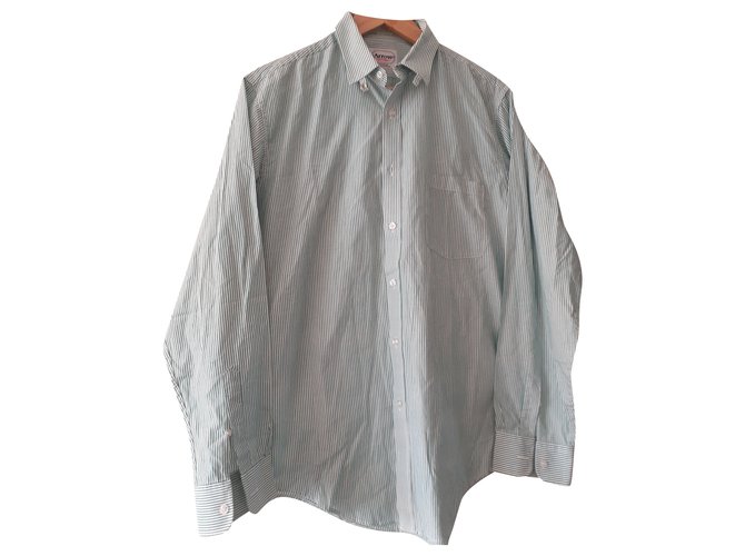 Autre Marque chemises Coton Blanc cassé Vert clair  ref.219482