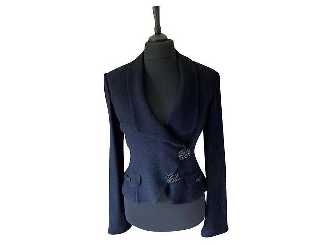 Autre Marque St John Jacke schwarz mit detaillierten Knöpfen