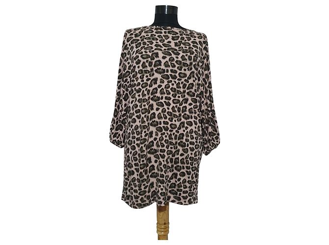 Top Tunica Baum und Pferdgarten Leopardata in Viscosa Multicolore Stampa leopardo