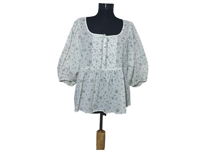 & Other Stories Camicetta Floreale Bianca in Cotone M Bianco Multicolore