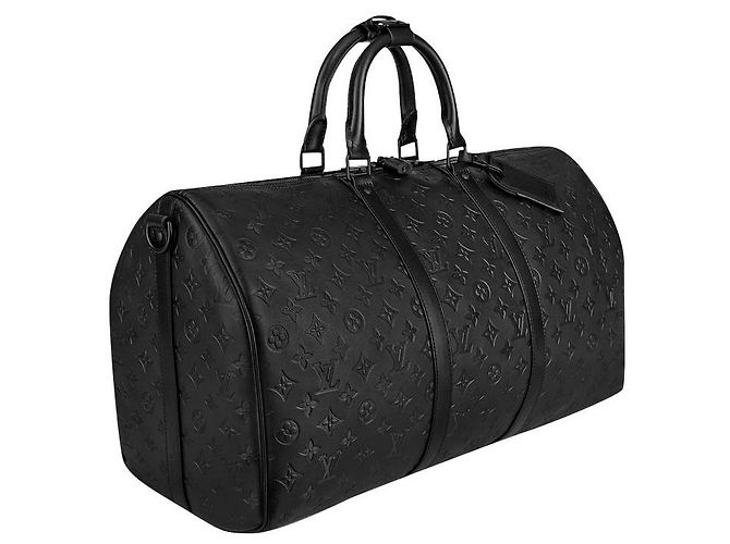 Louis Vuitton LV keepall Monogram Shadow embossed leather Black