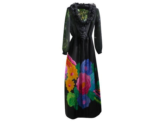 Vintage Kleid aus den 80ern Polyester Größe 38 Mehrfarben