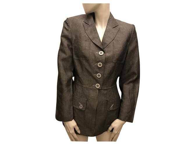 Zapa Gray jacket Grey Viscose Linen  ref.219699