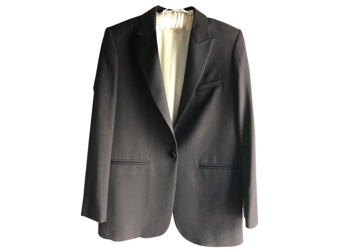 Autre Marque Mascobb - Black tuxedo jacket Wool Rayon  ref.219733