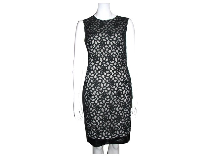 Diane Von Furstenberg DvF Tilda Shadow lace dress Black White Silk Cotton Nylon  ref.219737