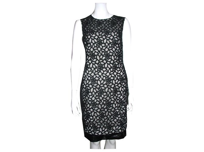 Diane Von Furstenberg DvF Tilda Shadow Spitzenkleid Schwarz Weiß