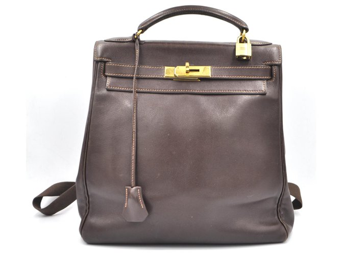 Hermès Kelly à dos Kelly backpack brown calf leather 1999  ref.219927