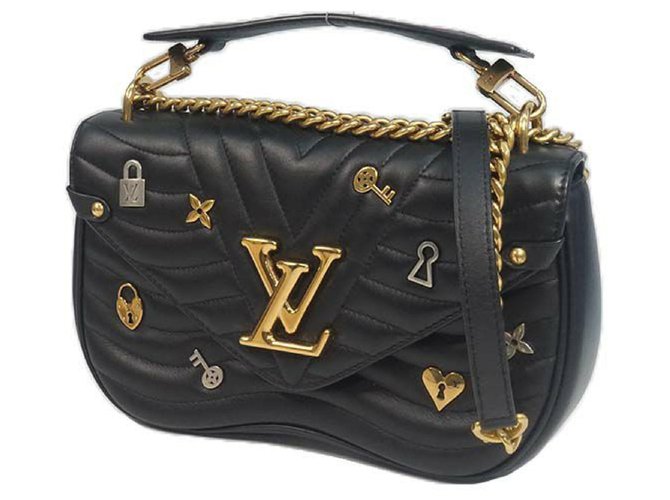 Louis Vuitton Black Leather Chain New Wave MM Bag Louis Vuitton