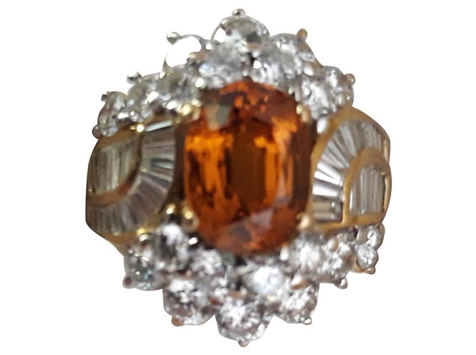 inconnue Diamond and yellow sapphire ring Golden Yellow gold  ref.219963