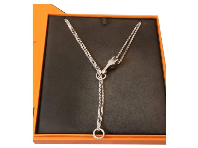 Hermès Collar Galop de plata esterlina Hermes Metal  ref.220003