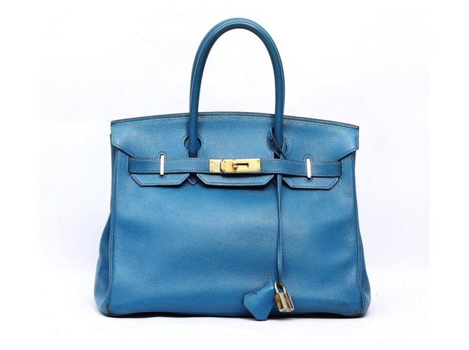 Hermès Birkin 30 Azul Couro  ref.220060