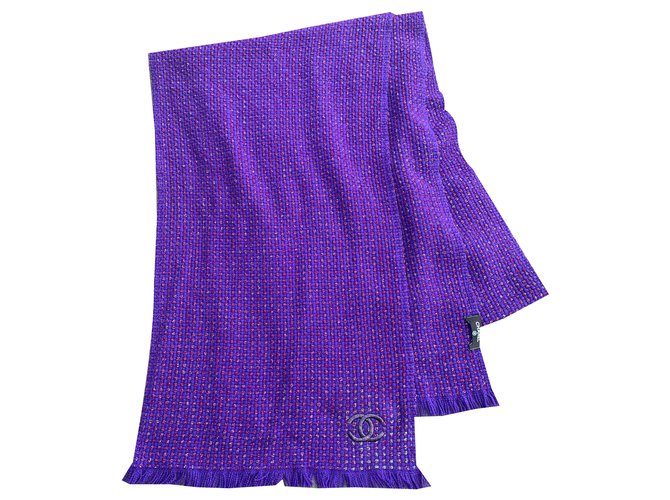 Chanel Scarves Purple Cashmere  ref.220151