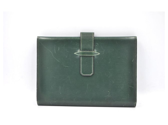 Hermès Original Veranstalter 1946 grünes Leder  ref.220305