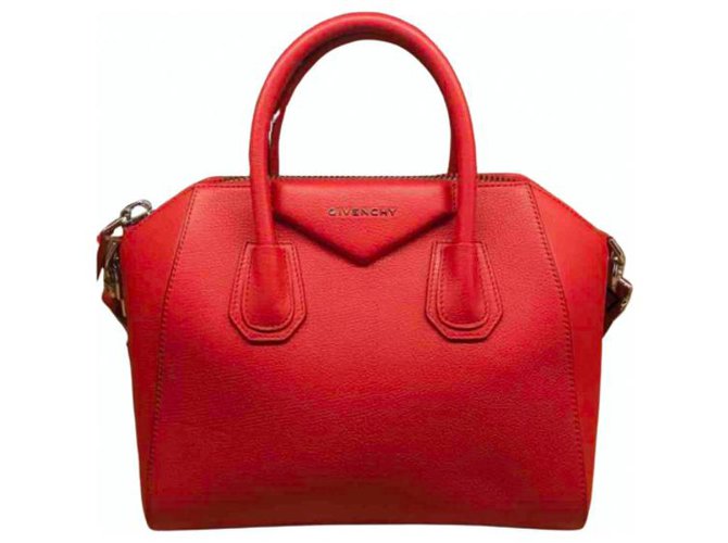 Givenchy MINI ANTIGONA BAG IN GRAINED LEATHER Red  - Joli Closet