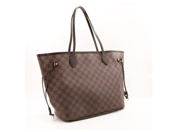 Bolsa de Ombro Louis Vuitton Damier Ebene Neverfull MM Marrom