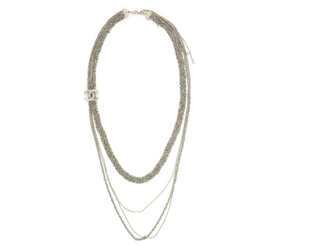 Chanel CC SILVER CHAIN BRAID Silber Metall  ref.220329