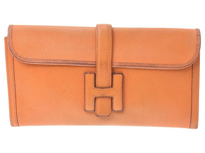 Hermès Hermes Jige Arancione Pelle  ref.220368