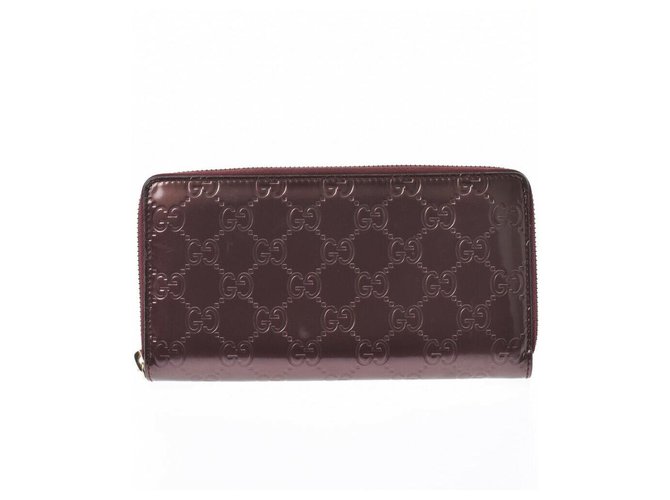 Gucci Ziparound purse Brown Patent leather  ref.220461