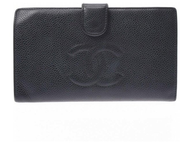 Billetera de Chanel Negro Cuero  ref.220536
