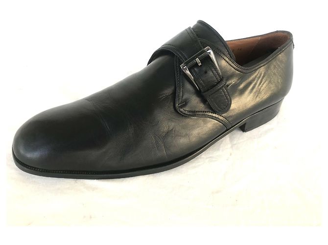Autre Marque Mocassini Magnanni con cinturino in pelle nera Nero