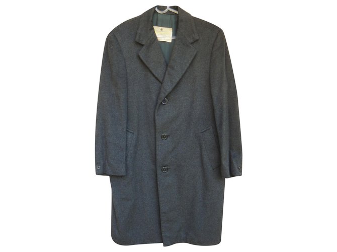cappotto vintage Aquascutum in puro cashmere 48 Grigio antracite Cachemire  ref.220683