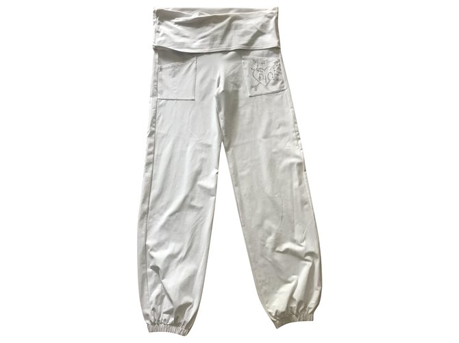 Dior Pantalones, polainas Blanco Poliamida  ref.220687