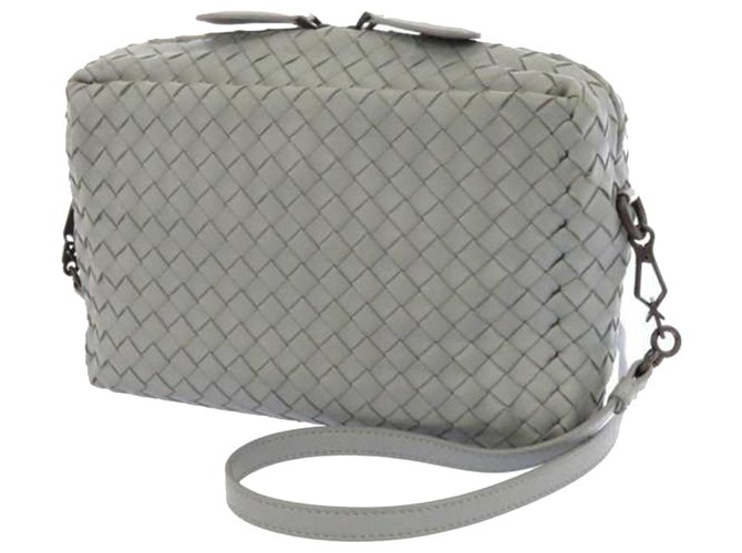 Bottega Veneta Gray Intrecciato Leather Shoulder Bag Grey Pony