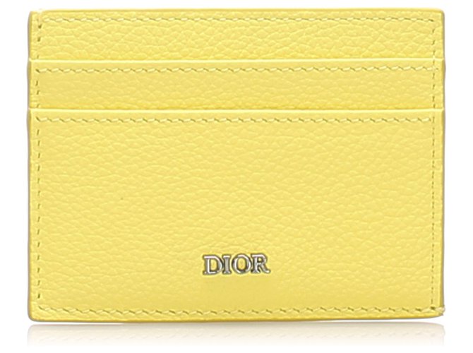 Dior Yellow Leather Card Holder Pony-style calfskin  ref.220802