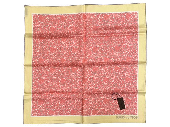 Louis Vuitton silk foulard Pink Multiple colors Yellow  ref.220854