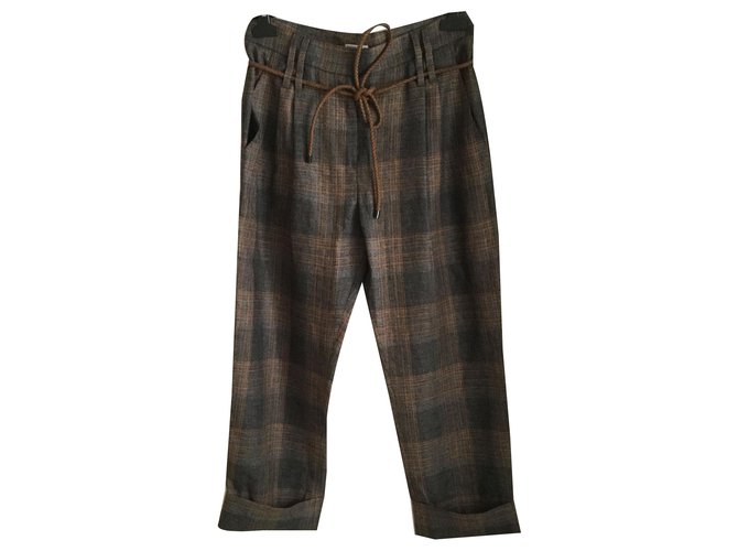 Brunello Cucinelli Pants, leggings Multiple colors Linen  ref.220939