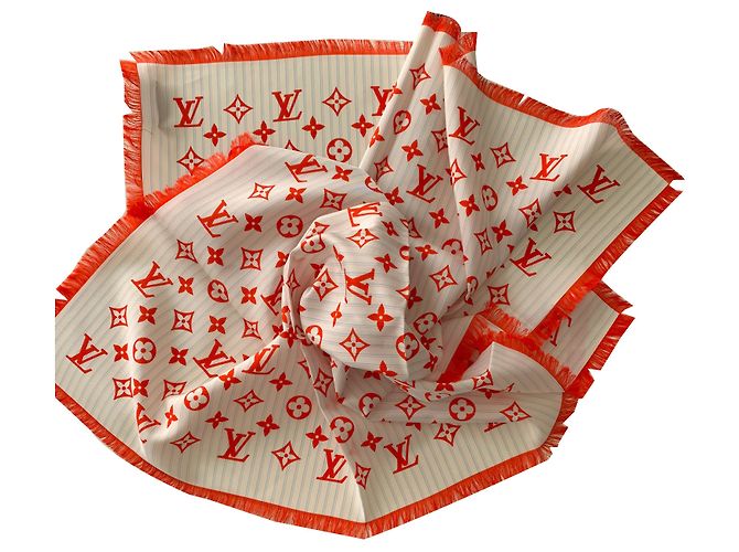 Louis Vuitton Bufandas de seda Roja