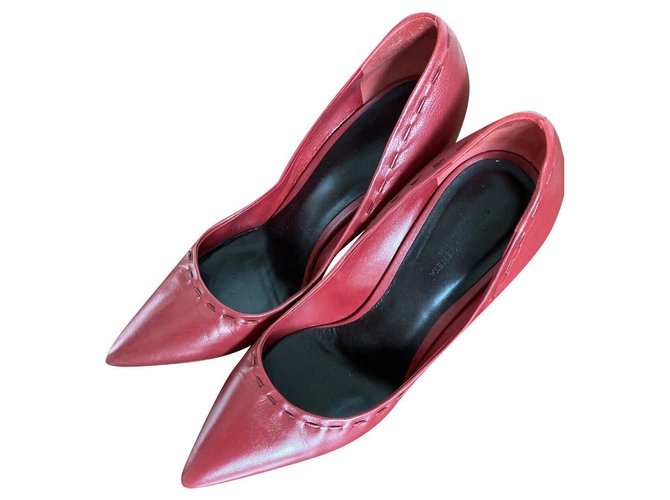 Sapatos Bottega Veneta com calcanhar intrecciato Marrom Vermelho Couro  ref.220950
