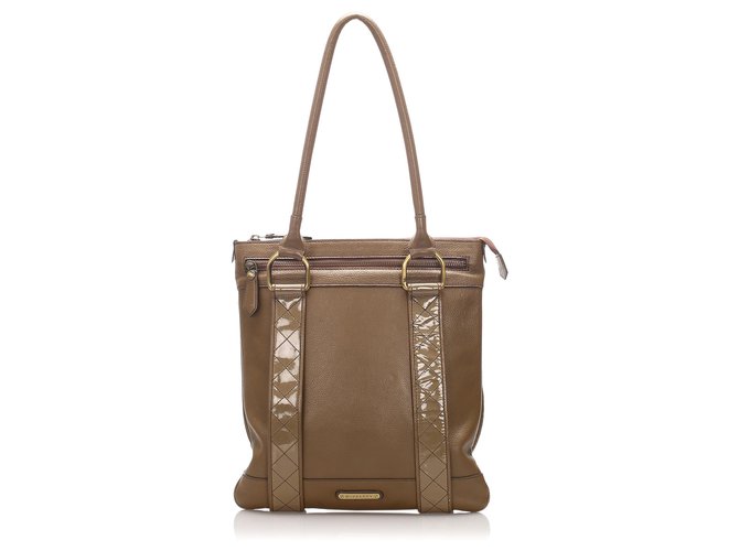 Burberry Brown Calf Leather Tote Bag Pony-style calfskin  ref.221101