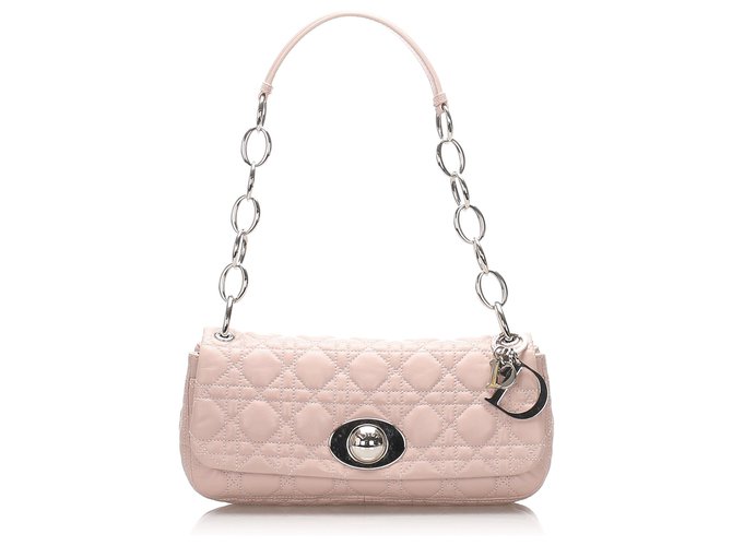 Dior Pink Cannage Chain Leather Shoulder Bag Pony-style calfskin  ref.221130