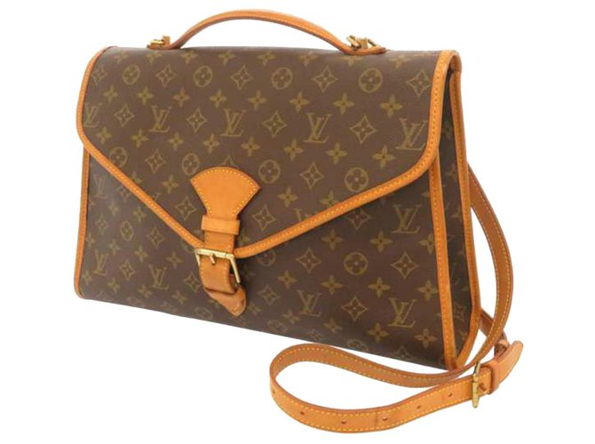 Louis Vuitton Brown Monogram Beverly Briefcase GM Leather Cloth  ref.221133