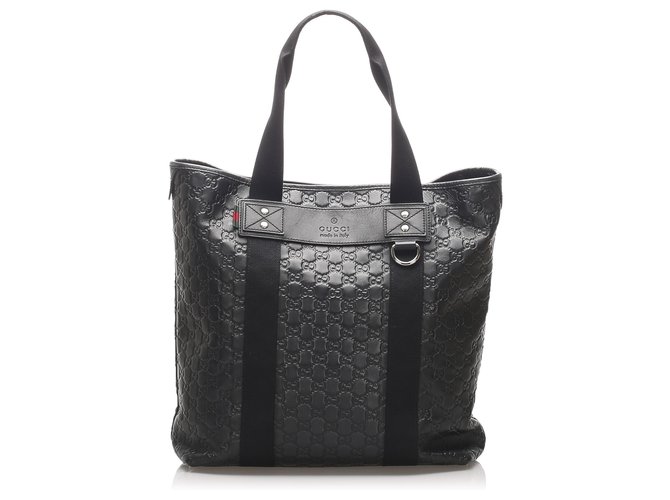Gucci Black Guccissima Web Tote Bag Multiple colors Leather Cloth Pony-style calfskin Cloth  ref.221150